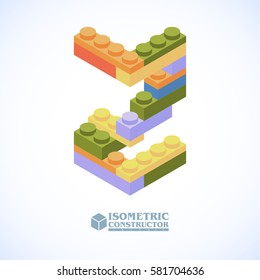 3D Alphabet From The Multicolor Plastic Constructor.