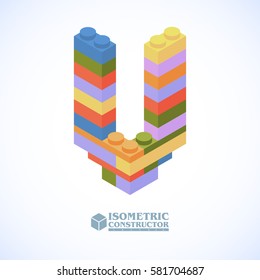 3D Alphabet From The Multicolor Plastic Constructor.