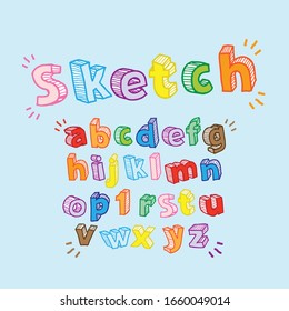 3D alphabet playful & colorful font style
