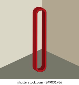 3D alphabet, vector letter I