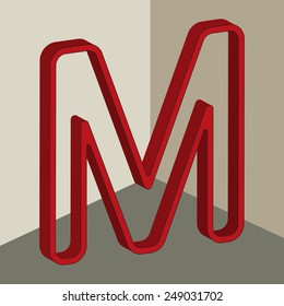 Alfabeto 3D, letra vector M