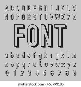 3D Alphabet Vector and Shadow Font Design