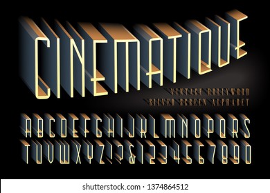 A 3d Alphabet In A Vintage Hollywood Cinema Style
