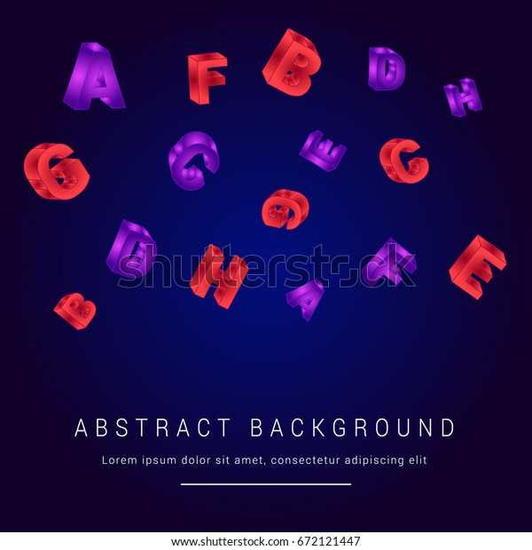 3d Alphabets Set Abstract Background Vector Stock Vector Royalty