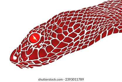 3D Diseño asombroso fiton silvestre reticulatus viper vector de serpiente con color lujoso