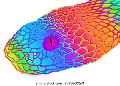 3D Amazing design wild phyton reticulatus viper snake vector with luxurious colour
