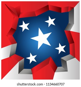 3D American flag background