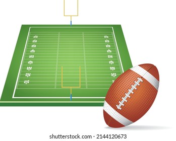 3D American Football Field and American Football