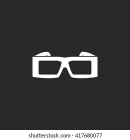 3d anaglyph glasses sign simple icon on  background