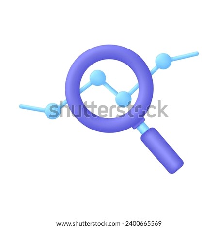 3D Analytic icon. Marketing Research icon. Finance monitoring symbol. Trendy and modern vector in 3d style