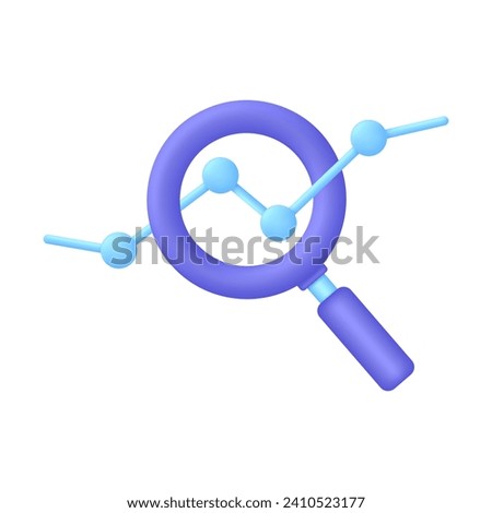 3D Analytic icon. Marketing Research icon. Finance monitoring symbol. Trendy and modern vector in 3d style