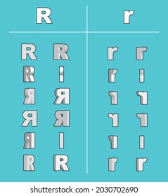 3D Animation Capital Letters Lower Case R