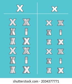 3D Animation Capital Letters Lower Case X