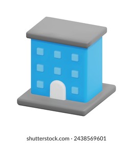 Vector de icono de apartamento 3d. Aislado sobre fondo blanco. Concepto de construcción y arquitectura 3d. Dibujos animados estilo minimalista. Ilustración de renderizado de icono de construcción vectorial 3d.