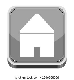 3d app button with a house icon. Vector illustration design