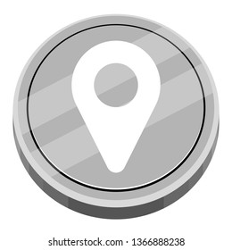 3d app button with a location pin icon. Vector illustration design