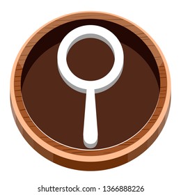3d app button with a search icon. Vector illustration design
