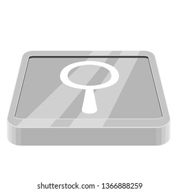 3d app button with a search icon. Vector illustration design