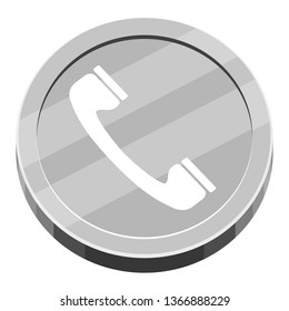 3d app button with a telephone icon. Vector illustration design