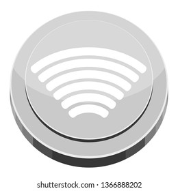 3d app button with a wifi icon. Vector illustration design
