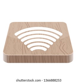 3d app button with a wifi icon. Vector illustration design