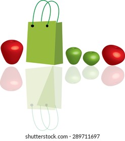 3D apple and bag shop love earth