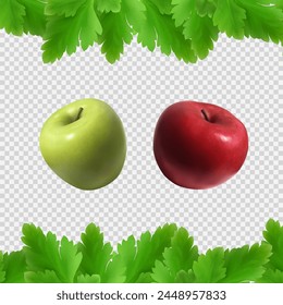 3d Apple Fresh Fruits Illustration Vector