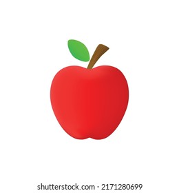 Ilustración vectorial de icono de manzana aislada en fondo blanco.