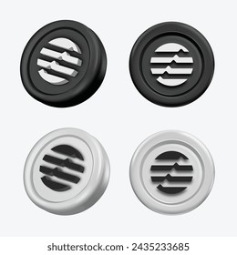 3d Aptos Cryptocurrency (APT) on white background. Vector illustration