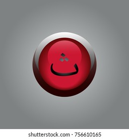 3d Arabic alphabet letter Thaa with the Arabic letter play button red. vector eps 10.
