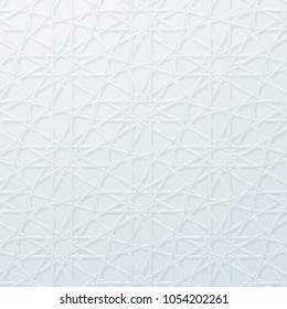 3d arabic pattern. Vector geometric illustration. Traditional arabian ornament. Islamic girih design. Woven geometry. Crossing lines