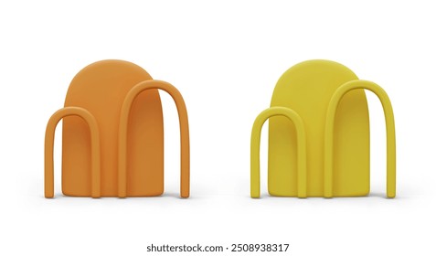 Arcos 3D con pared redondeada. Conjunto de equipos de demostración de diferentes colores
