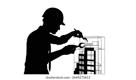 Um arquiteto 3D moldando um edifício com tools.jpg virtual	Arquitetura tridimensional modelando o edifício com ferramentas virtuais projetar o futuro	Um arquiteto moderno usa ferramentas avançadas de realidade virtual para esculpir 