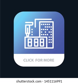 3d, Architecture, Construction, Fabrication, Home Mobile App Button. Android and IOS Line Version
