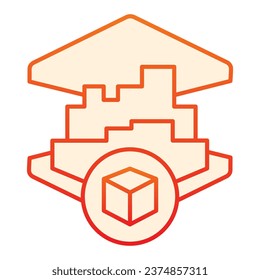 3d arquitectura imprimir icono plano. Iconos de color naranja de la impresión 3D en un estilo plano y moderno. Diseño de estilo de gradiente de impresión en casa 3d, diseñado para web y aplicación. Eps 10