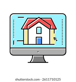 3d architecture visualization color icon vector. 3d architecture visualization sign. isolated symbol illustration
