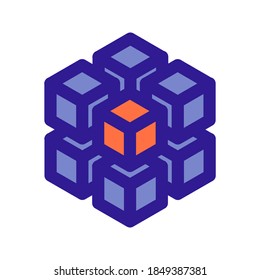 3d array outline icon. Vector item from set, dedicated to Big Data and Machine Learning.