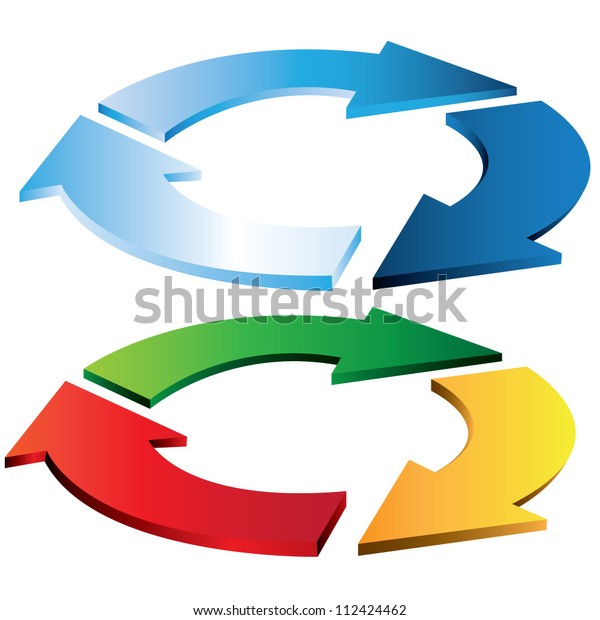 3d Arrow 3 Step Arrow Diagram Stock Vector (Royalty Free) 112424462