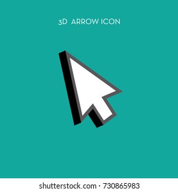 3d Arrow Click Icon. 