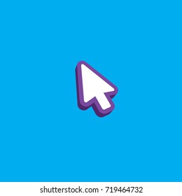 3d Arrow Click Icon. Flat Design Vector Illustration.