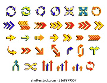 3d arrow collection icon. editable color and scalable.