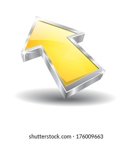 3d Arrow Cursor Glossy Vector Icon