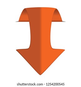 3d arrow downwards isolated on a white background