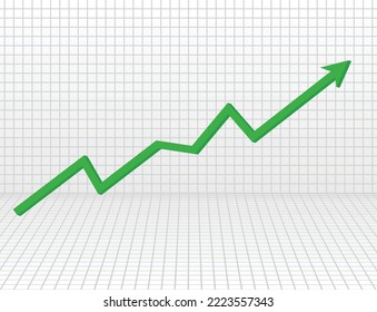 3D arrow  graph. vector illustration