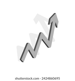 3D arrow growth up. Vector illustration. eps 10.