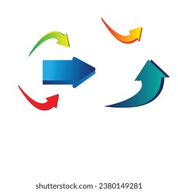 3D arrow icon, red pointer and direction design