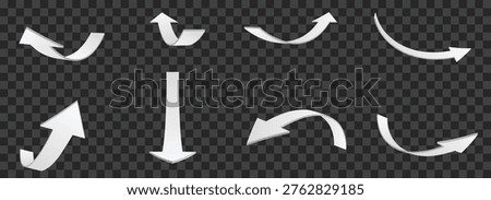 3D arrow icon set showing directional movement navigation elements in modern style vector poster