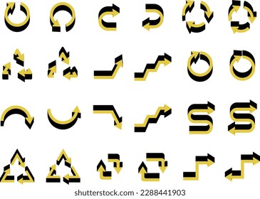 3D arrow icon set.Vector Illustration
