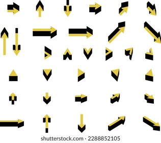 3D arrow icon set.Vector Illustration
