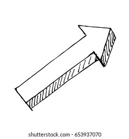 3D Arrow - ink drawing